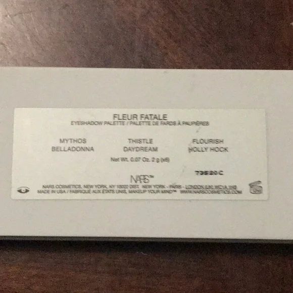NARS Erdem Strange Flowers Fleur Fatale Eyeshadow Palette ***No Box, unused***